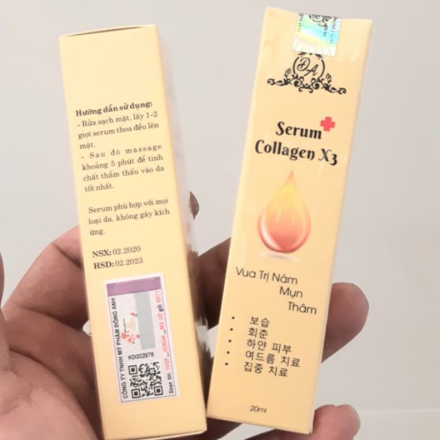 Serum colagen x3 đông anh Serum Collagen X3  Bảo vệ da chống lại môi trường độc hại Tái tạo và phục hồi da Cải thiện độ đàn hồi da không gây kích ứng da