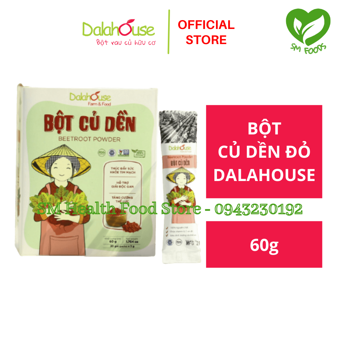 Bột Củ Dền Nguyên Chất Sấy Lạnh Dalahouse 60g (20 gói nhỏ x 3g)
