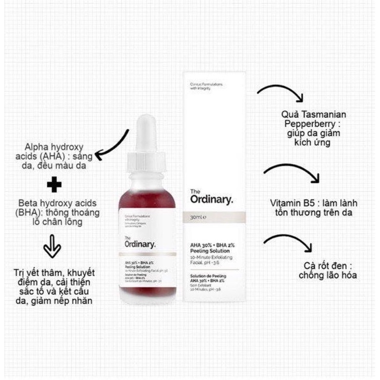 Tinh Chất The Ordinary AHA 30% + BHA 2% Peel ing Solution 30ml