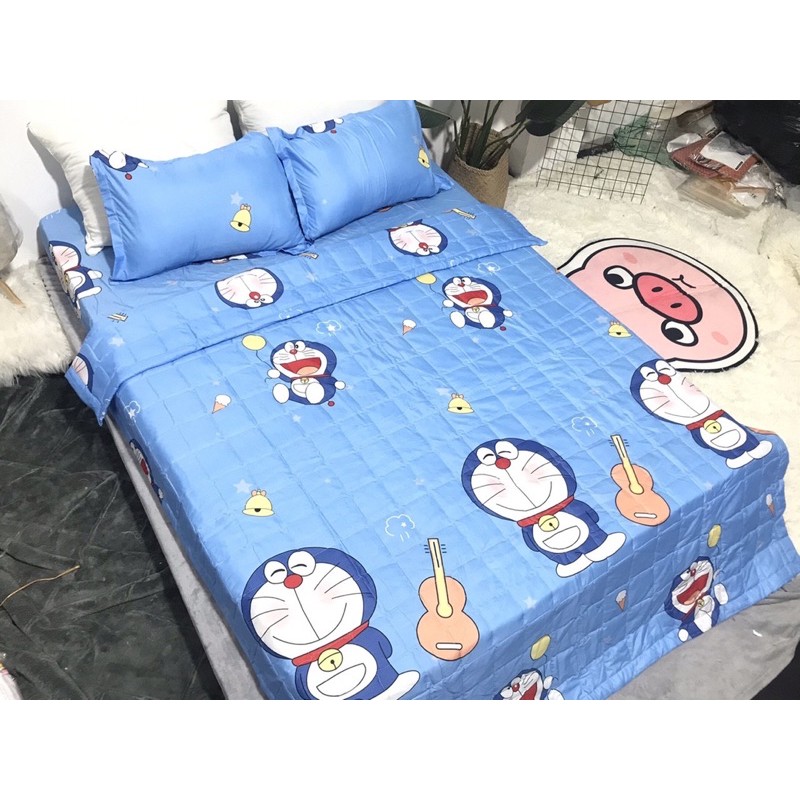 Trọn bộ chăn ga gối hè thu 5 món - doremon