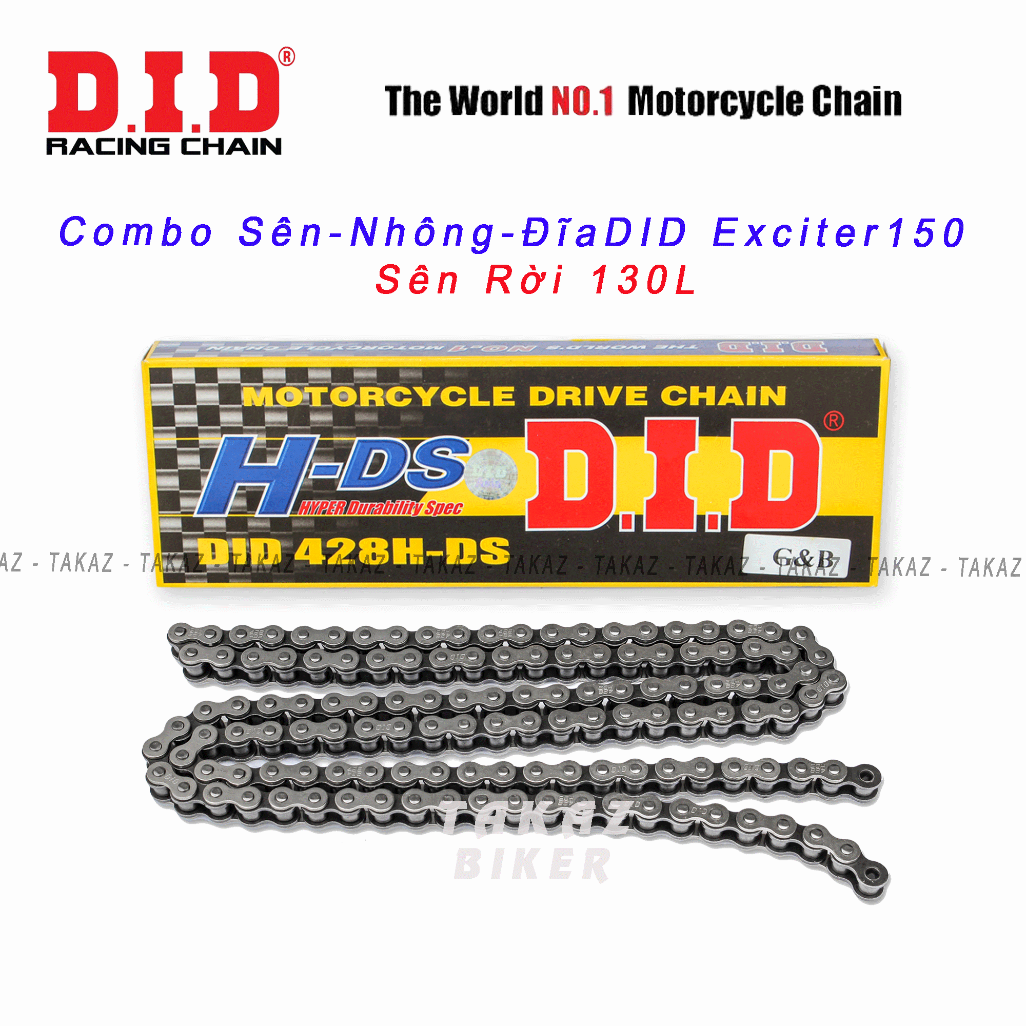 [HCM][ 130L màu Đen ] Sên Đen DID Thái Lan 428H-DS x 130L Made in Thái Lan YA R15 V3- Exciter 150cc - FZ150 - Exciter135 - Winner