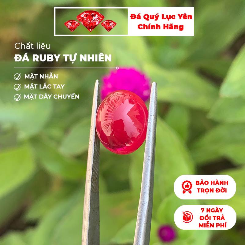 Đá ruby tự nhiên 100% KHAI TUYEN đã kiểm định GS001
