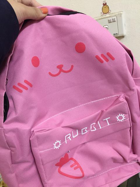 [HCM]Balo thời trang mèo và thỏ Rubbit Cute ( Hồng và Kem)