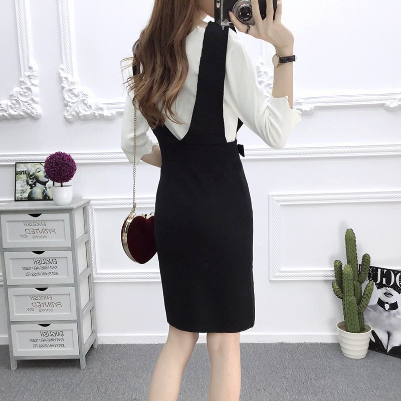 Đầm yếm len ôm body thời trang thu đông Al103