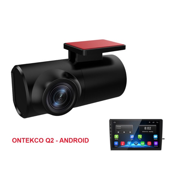 Camera hành trình chính hãng Ontekco Q2 nhỏ gọn Full HD 1080p xoay 360 độ công nghệ ADAS, màn hình Android góc nhìn rộng