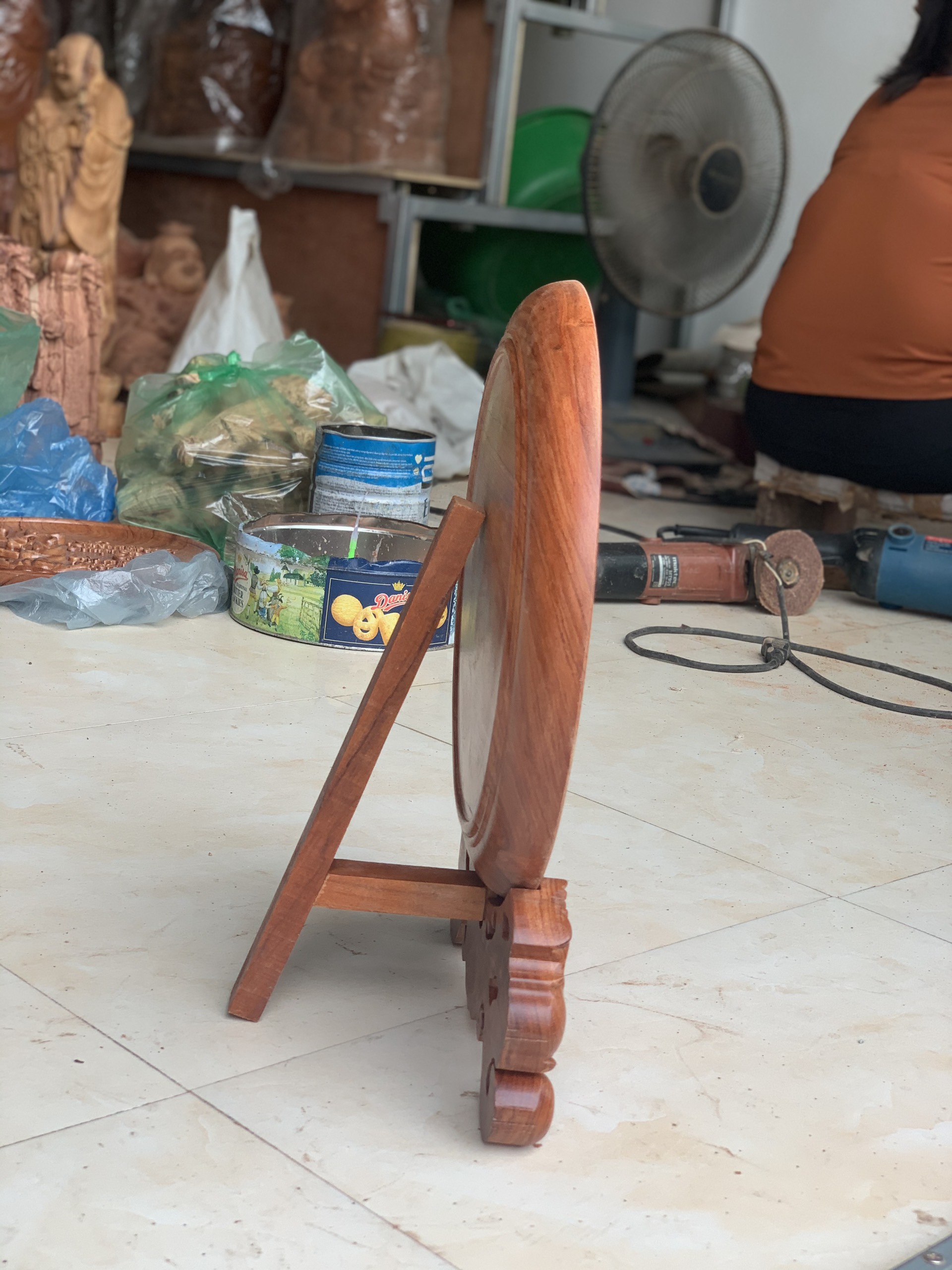 Tranh Đĩa Gỗ (Mẫu Chữ Phúc ) Siêu Vân Đường Kính 30
