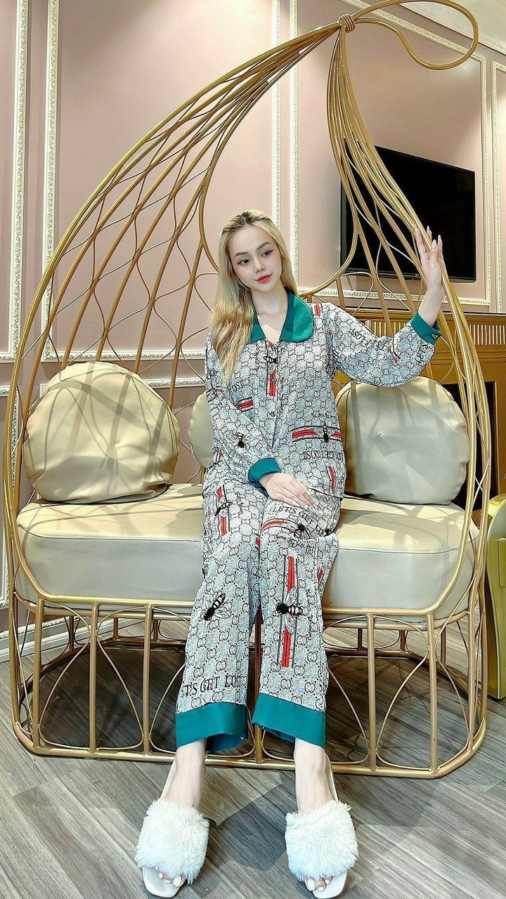 Bộ lụa Pijama lụa loại 1 chất mềm mịn, mát + Ảnh thật ,Bộ Lụa Mango Tay dài