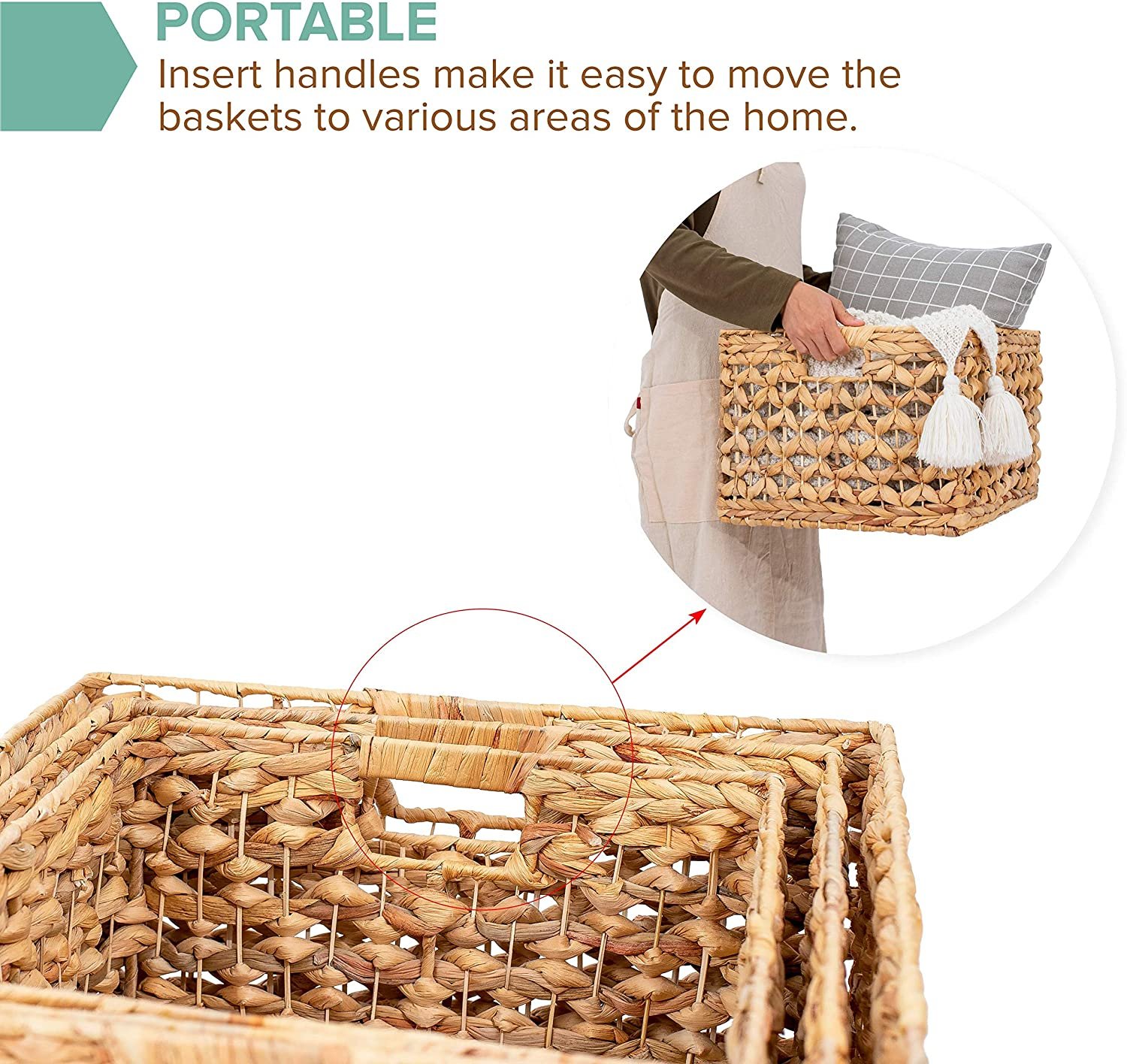 [Lubi Home] - Sọt đựng đồ đan hoa thị sang trọng