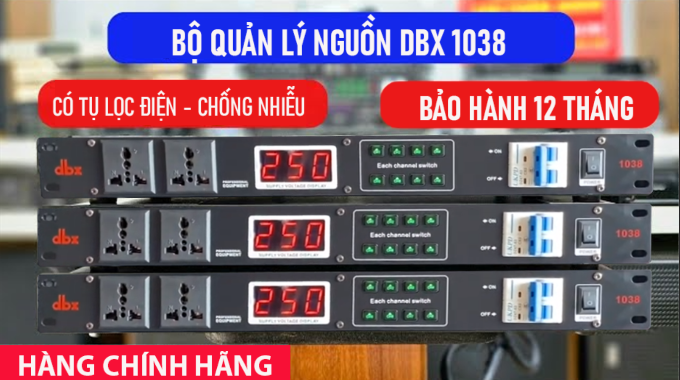 Bộ Quản Lý Nguồn DBX SV1038 Bản Mới 2023 Thiết Kế Chịu Tải Lớn 10 Cổng Cắm Tiện Lợi Có Tụ Lọc Nguồn 30A6600W Chống Nhiễu Điện Ổn Định Dòng Điện Công Tắc Chống Chập 63A Chống Chập