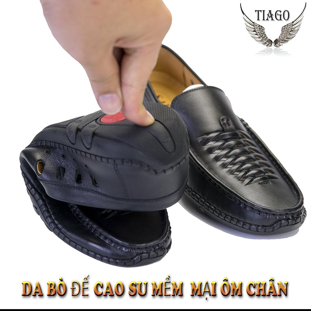 [CÓ VIDEO] Giày mọi nam thoáng khí da bò đế khâu