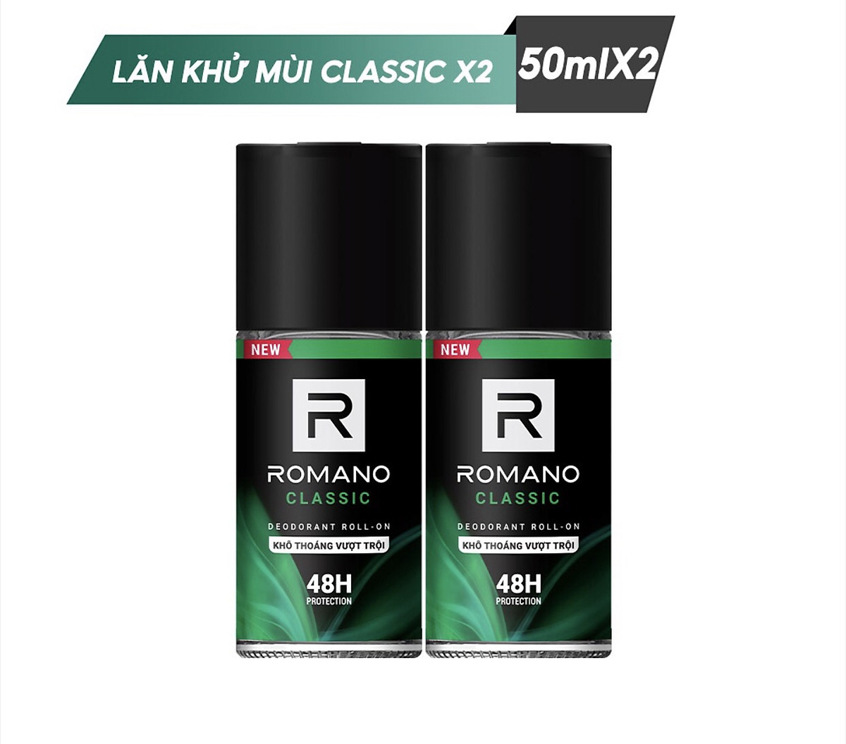 Combo 2 lăn khử mùi Romano Clasic 50ml (50mlx2)