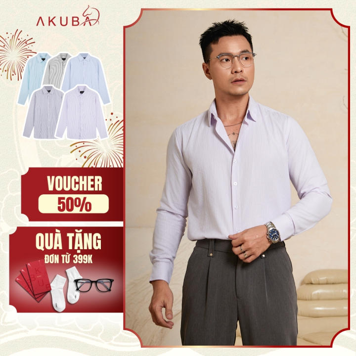 Áo sơ mi nam AKUBA tay dài, form&hellip;