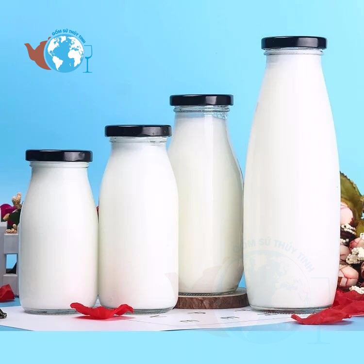 [HCM]CHAI THỦY TINH ĐỰNG SỮA NẮP THIẾC 1000ML