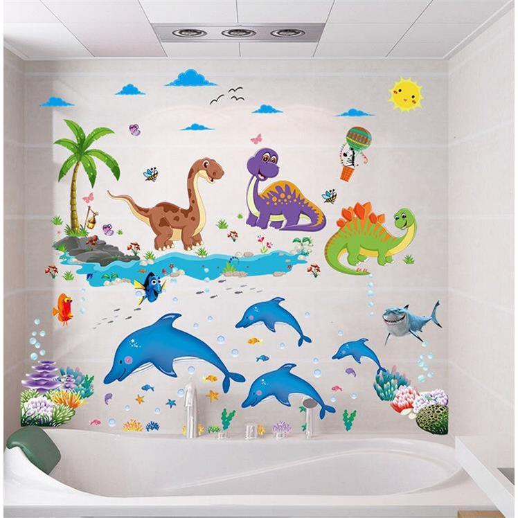 [HCM]DECAL DÁN TƯỜNG CÁ HEO VÀ KHỦNG LONG