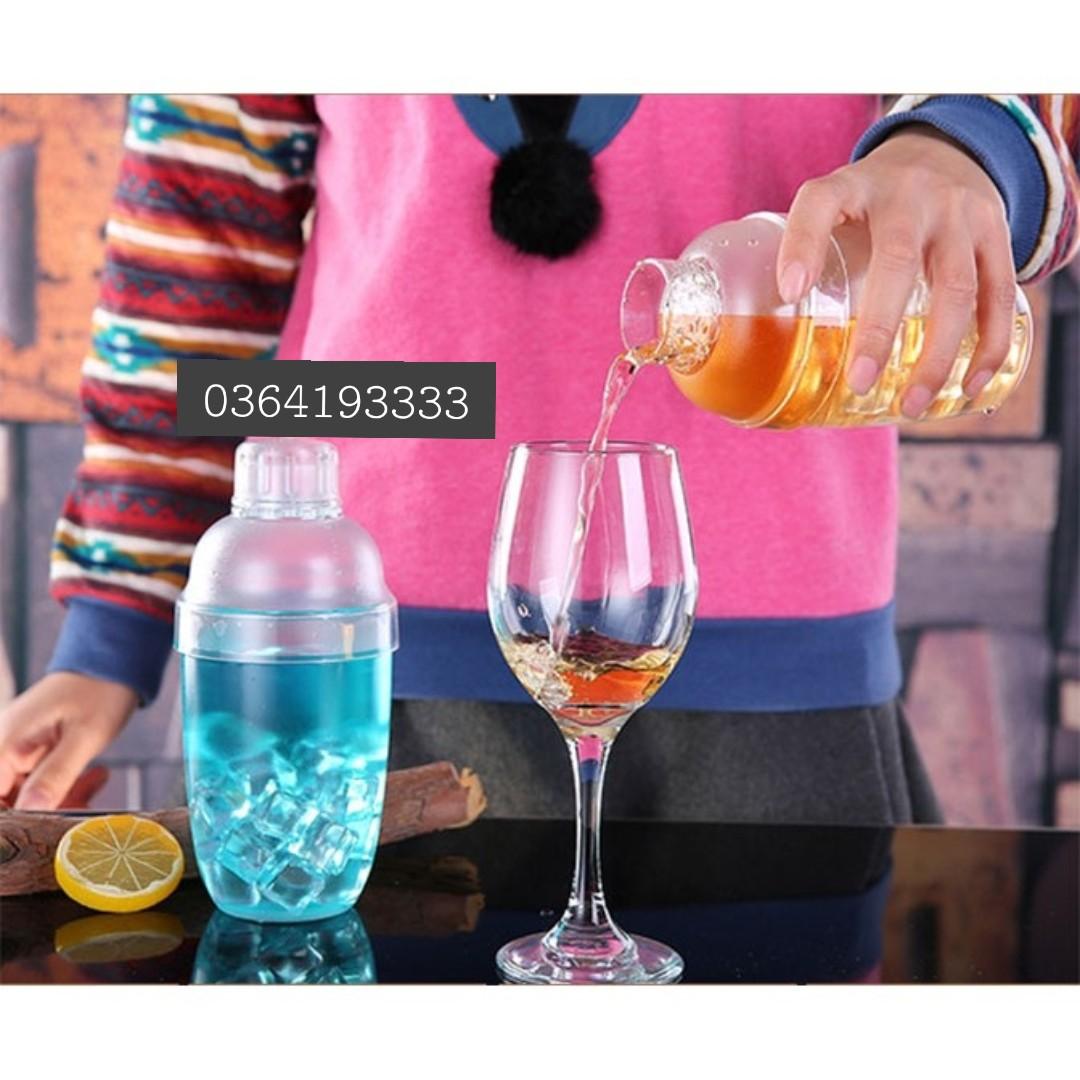 Bình lắc pha chế Cafe Shaker cocktail nhựa cứng 350ml 530ml 700ml 1 lít
