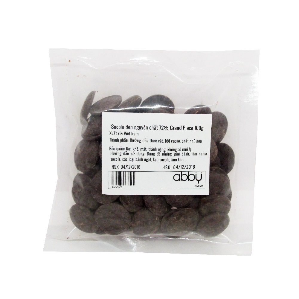 Socola đen nguyên chất 72% hiệu Grand Place 100g