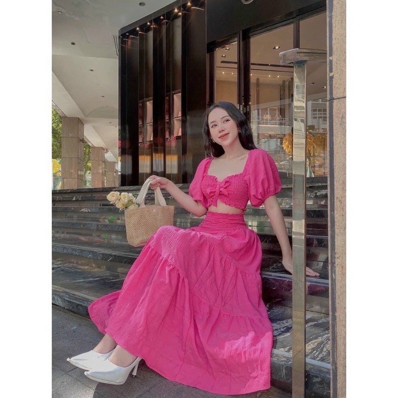 Đầm Maxi Voan đi biển thướt tha - Đầm nữ form dài Chất Voan đẹp