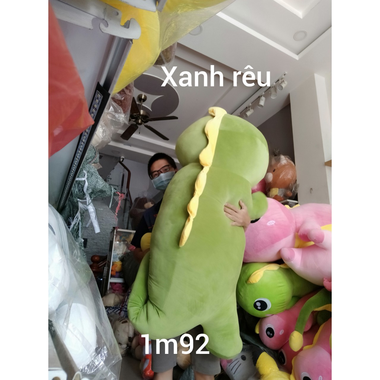 Khủng Long Đuôi Tim , Mắt lồì siêu to 2m (Gấu Bông , Khủng long Nhồi Bông)