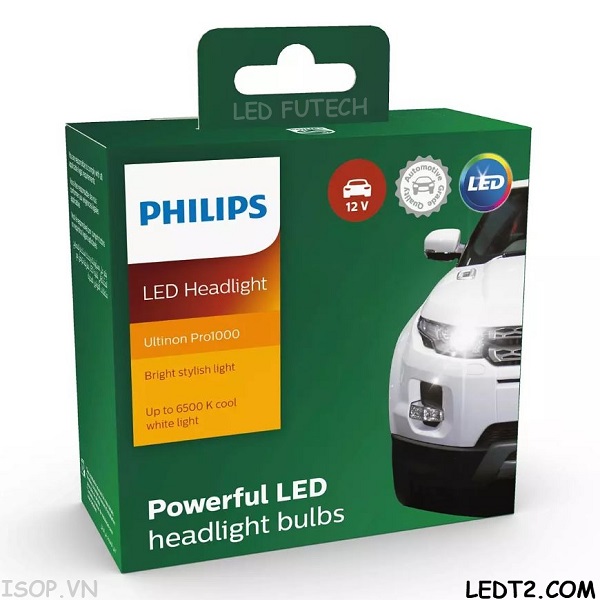 [LEDT2 ISOP] Đèn pha LED Philips Ultinon Pro1000 [Số lượng: 1 cái]