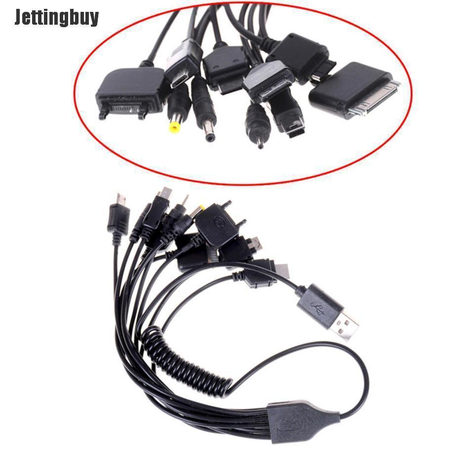 Jettingbuy Universal 10 In 1 USB Multi Charger Retractable Phone Cable For Cell Phone