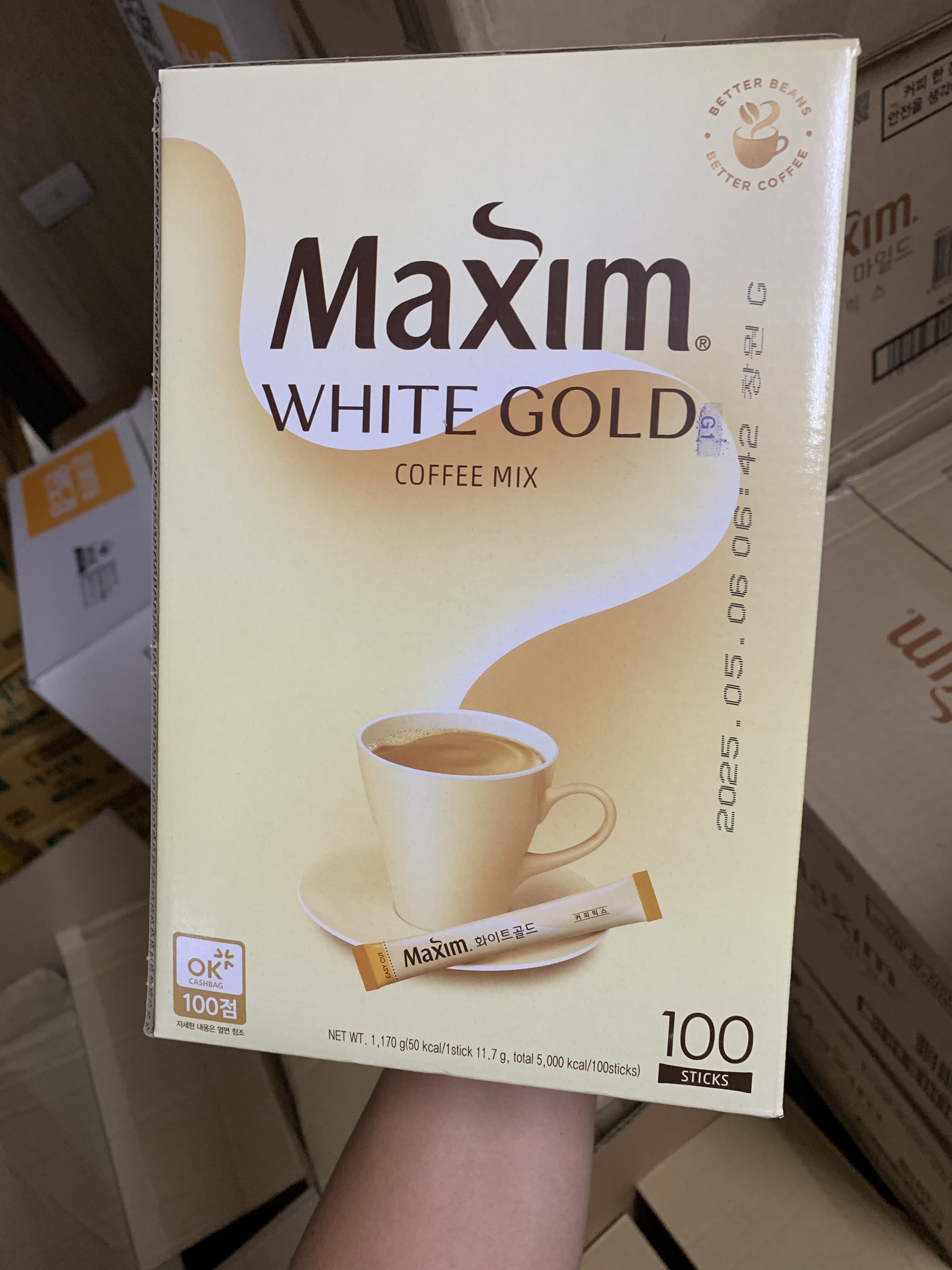 Cà phê ( cafe ) maxim white 100 gói