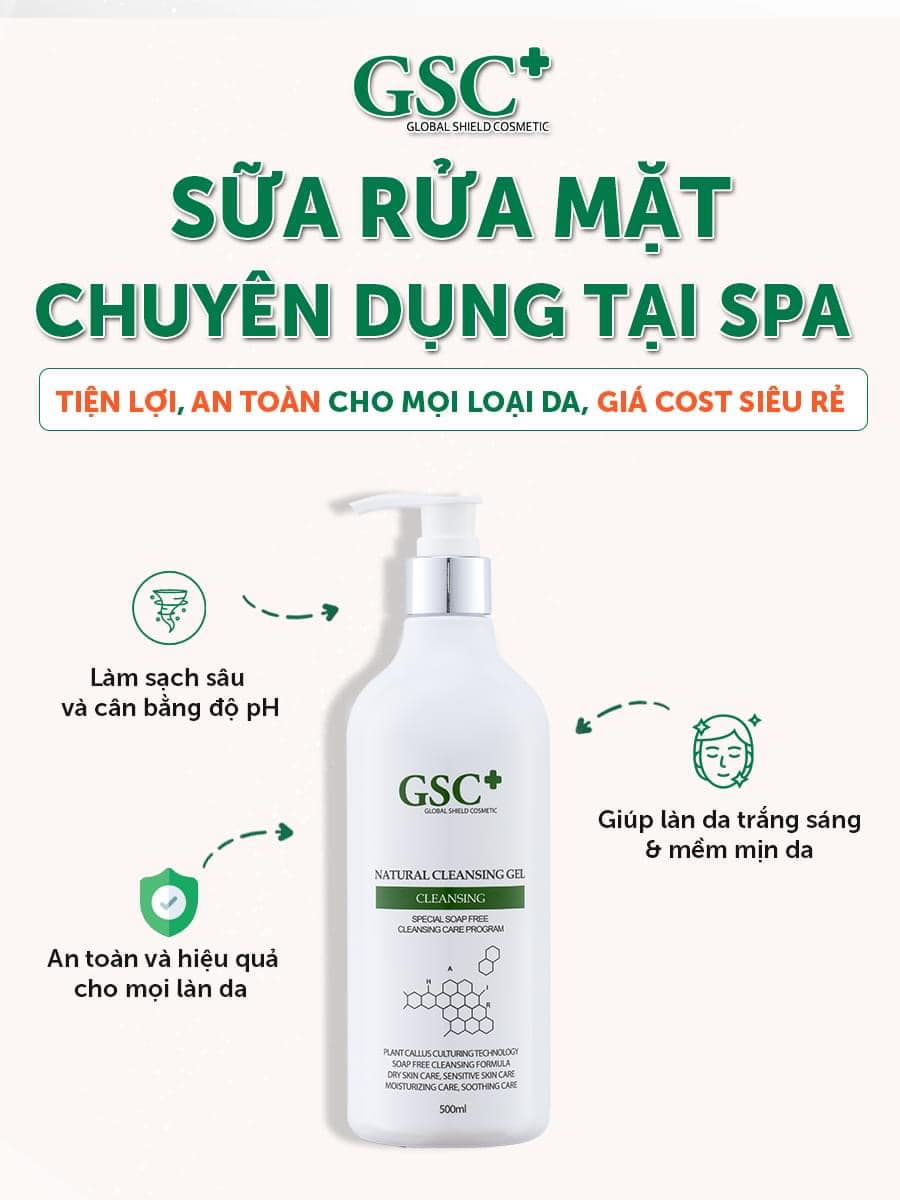Sữa Rửa Mặt Gel GSC Natural Cleansing Gel