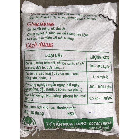 Phân bò tự nhiên đã qua xử lý tốt cho đất 20dm3