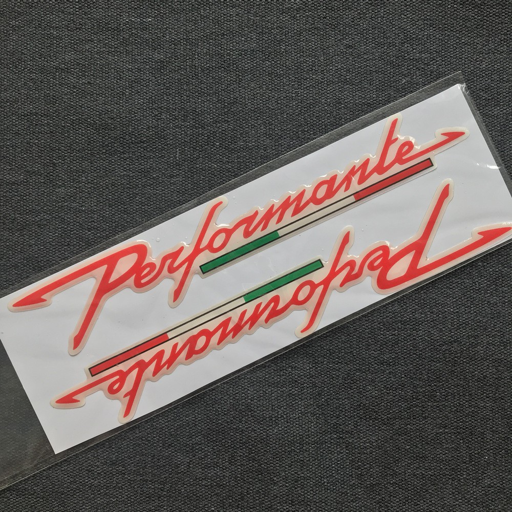 [HCM][BAO ĐỔI TRẢ] Tem logo nhựa dẻo cao cấp siêu bền PERFORMANTE dán nhiều loại xe - MÀU ĐỎ