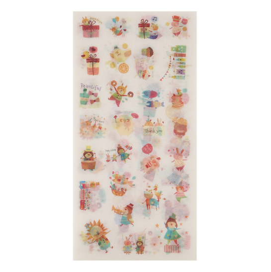 Bộ 6 tấm sticker dán trang trí - happy holiday