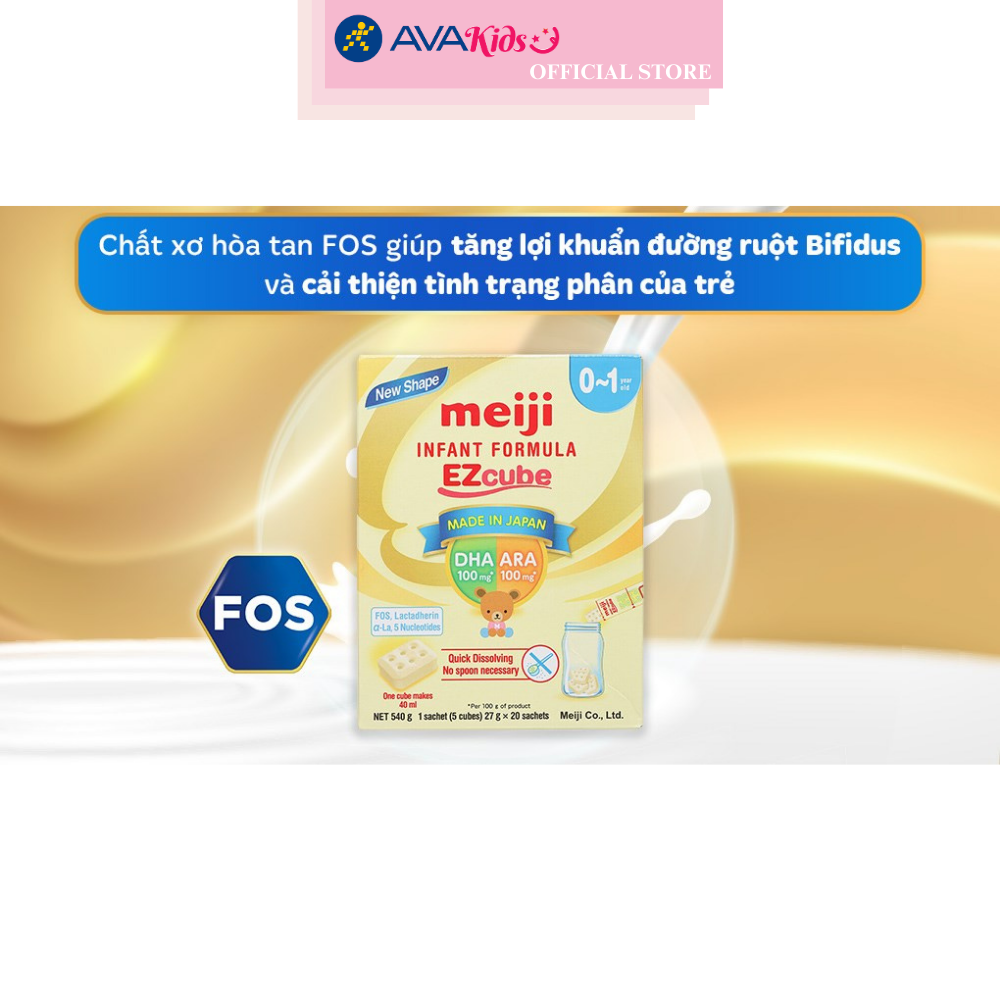 Sữa bột dạng thanh Meiji Infant Formula Ezcube 540g (0 - 12 tháng)