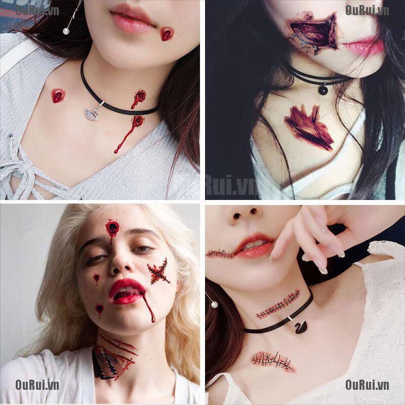 sét 5 miếng dán vết thương trang trí halloween