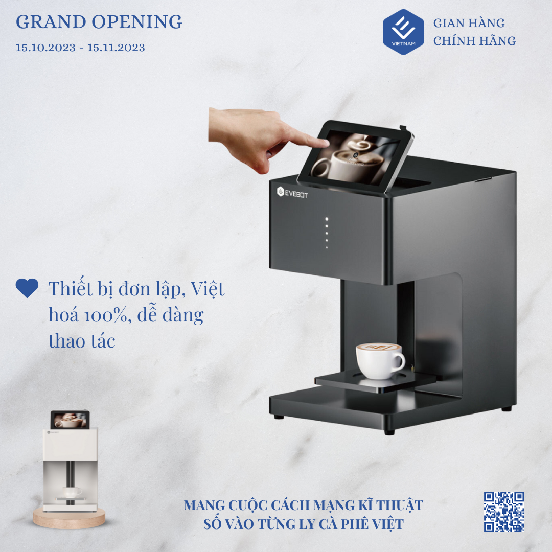 Máy in bọt cà phê EVEBOT EB-PRO (In một màu nâu)