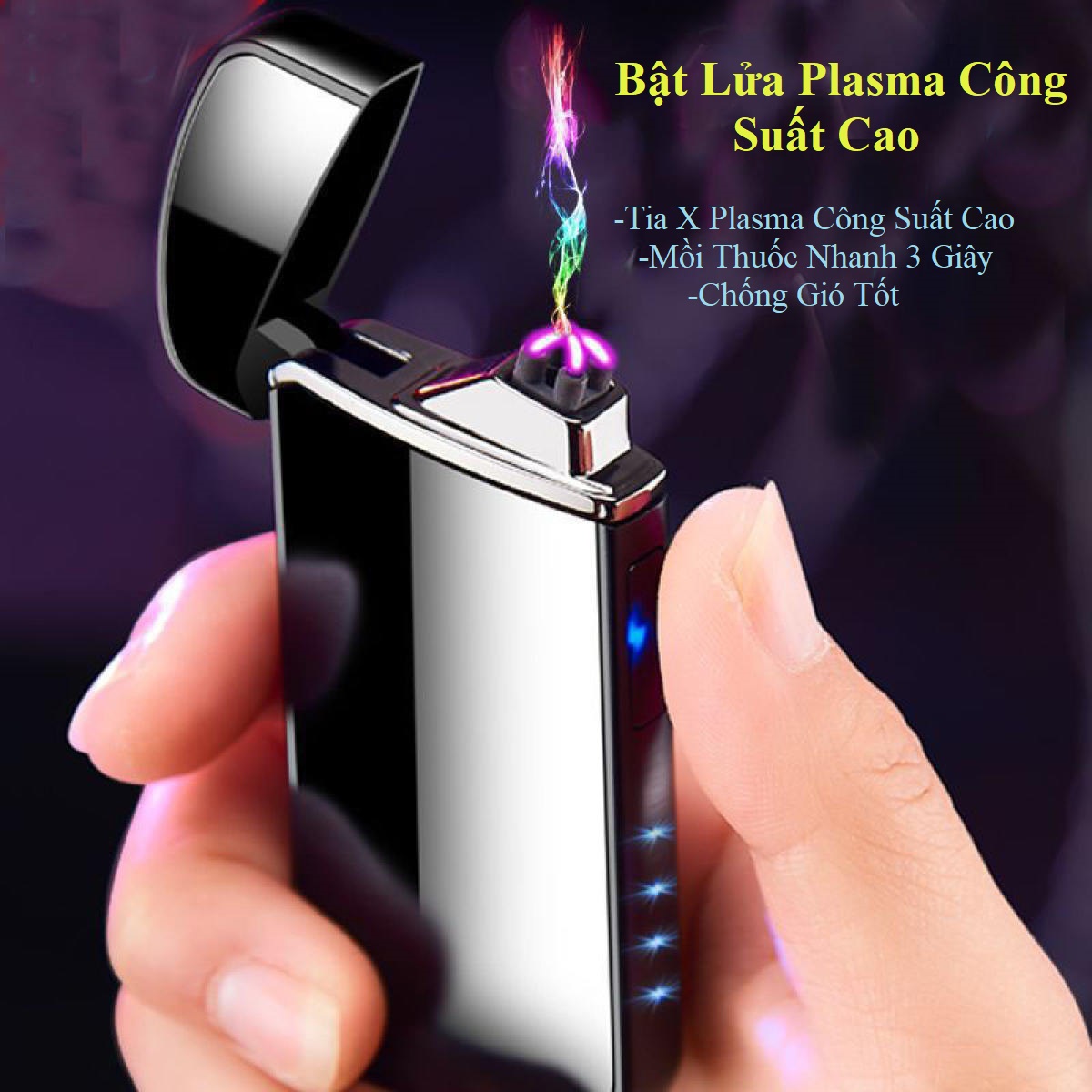 [SẠC ĐIỆN] Bật Lửa USB Sạc Điện Plasma Bật Lửa Điện Thông Minh ARC Lighter Tạo 4   Tia Plasma Công Suất Cao Siêu Bền Chống Gió Tốt Tặng Kèm Hộp - Nắng Xuân.