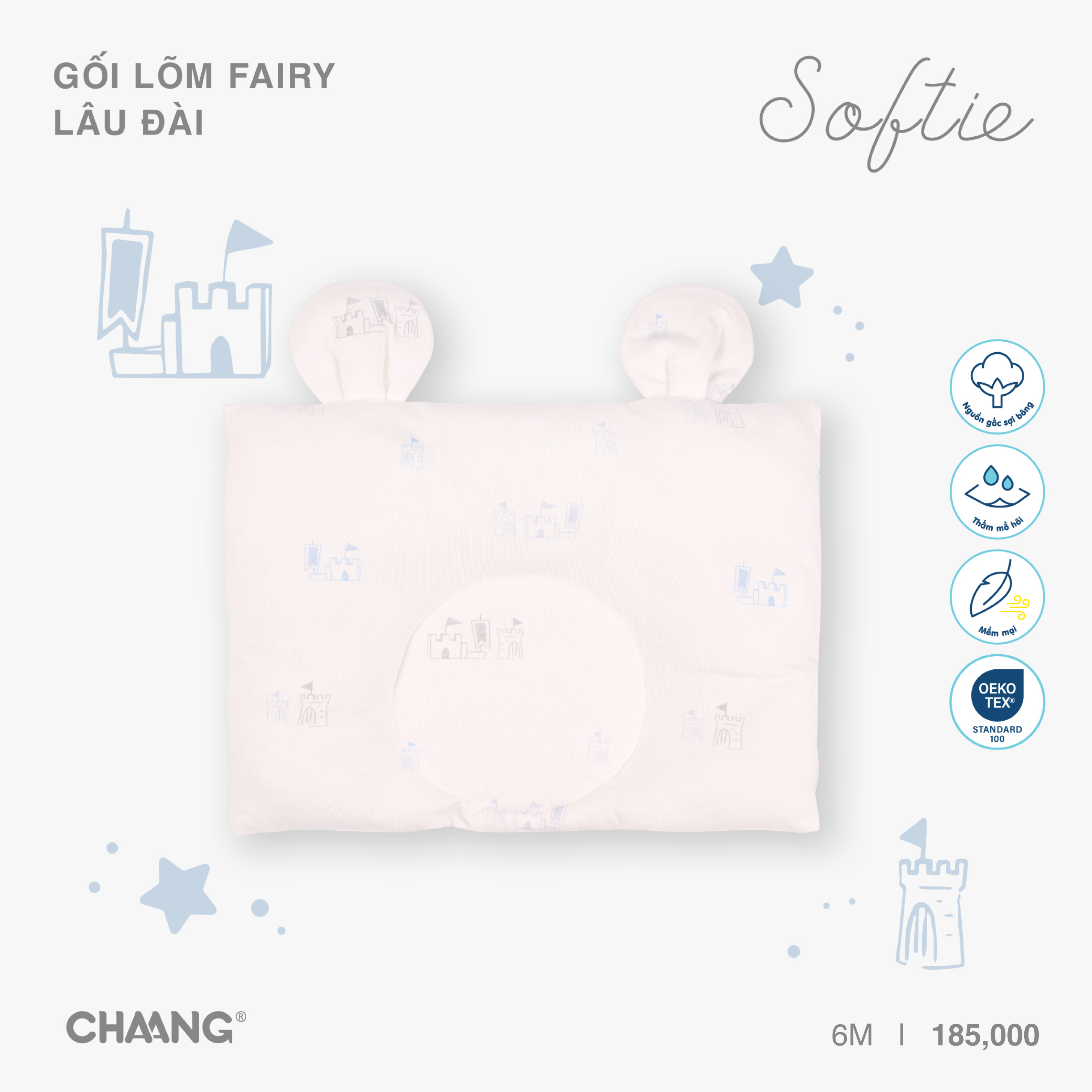 [CHAANG] Gối lõm sơ sinh Fairy Chaang