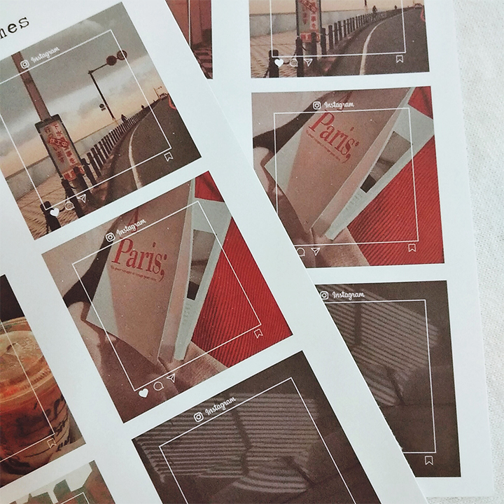 Set Sticker chủ đề Instagram Frames trang trí Bullet Journal / Planner - Case Sover
