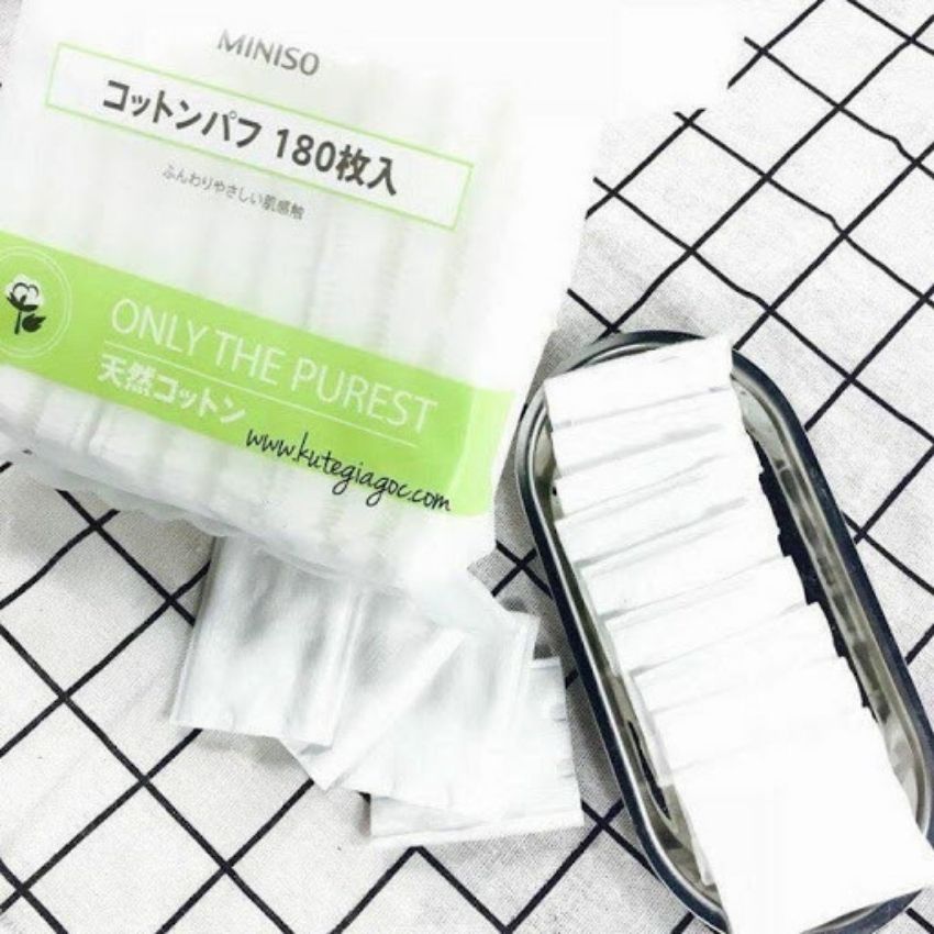 BÔNG TẨY TRANG MINISO JAPAN - 180 MIẾNG
