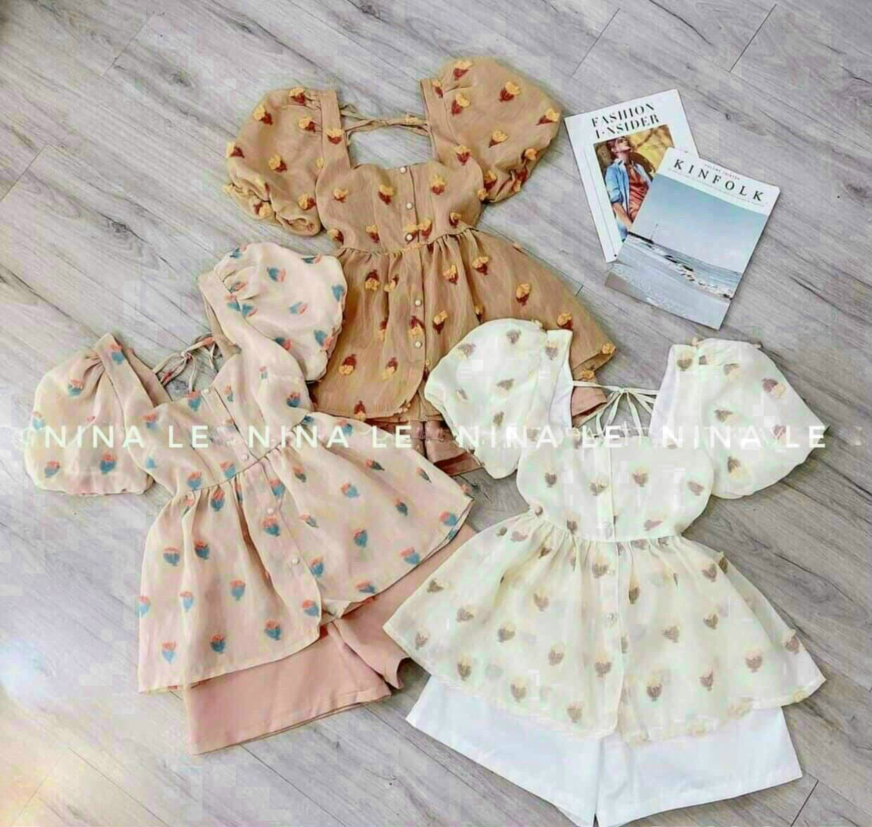 Sét Đùi Áo Cổ Vuông + quần
