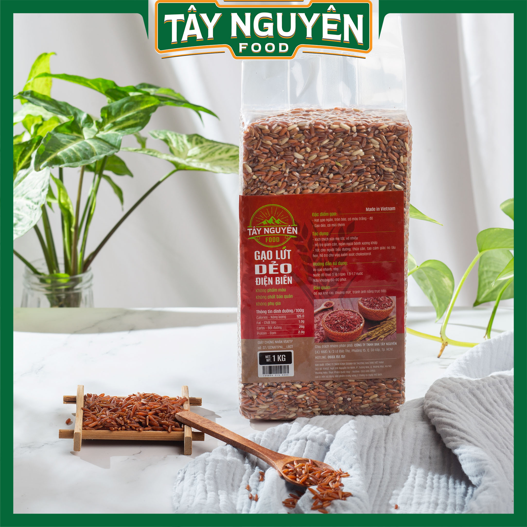 Gạo lứt dẻo Điện Biên healthy Tây Nguyên Food - Việt Nam 1kg