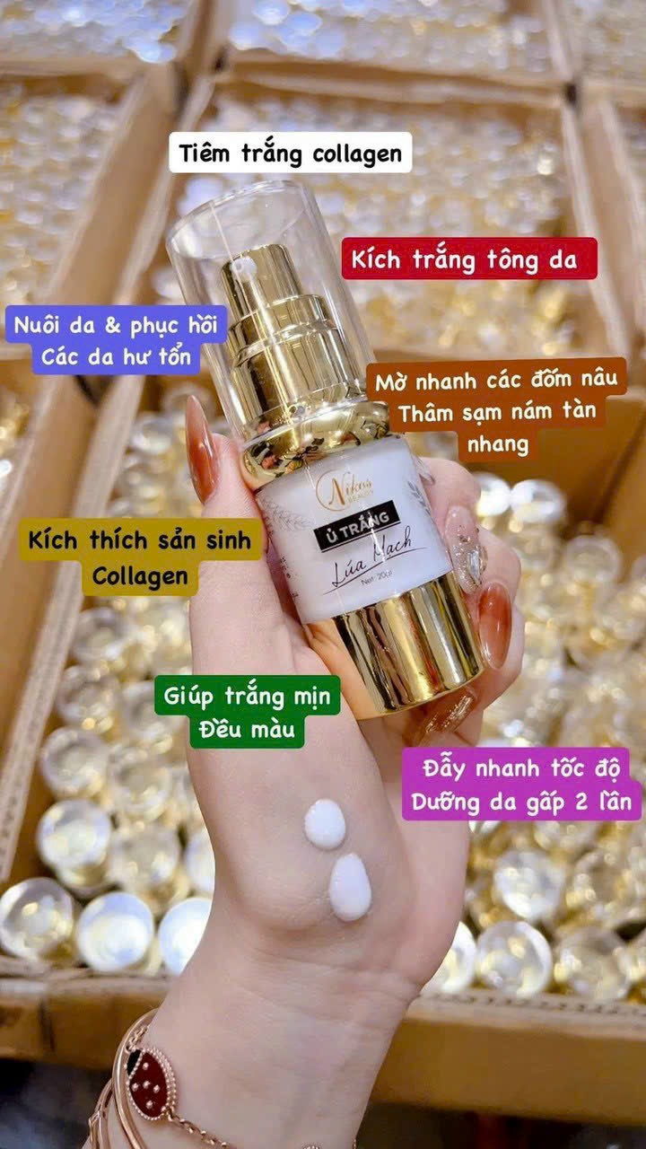 Ủ trắng face lúa mạch nikos 20ml chính hãng