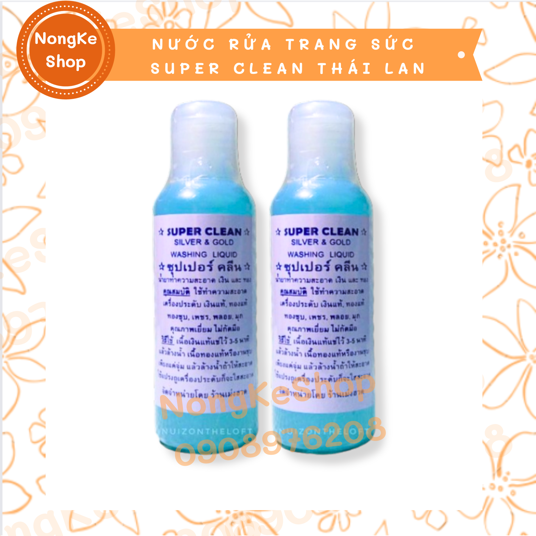 [100% Thái N.Địa] Nước rửa trang sức SUPER CLEAN Sliver & Gold Thái Lan