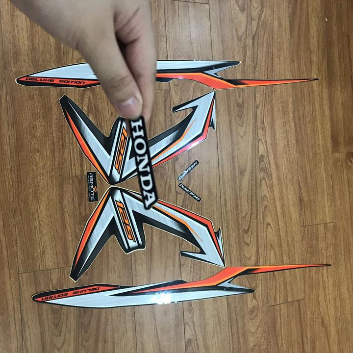 Bộ tem màu Cam Đen  dán xe máy Airblade 125 đời 2013-2014