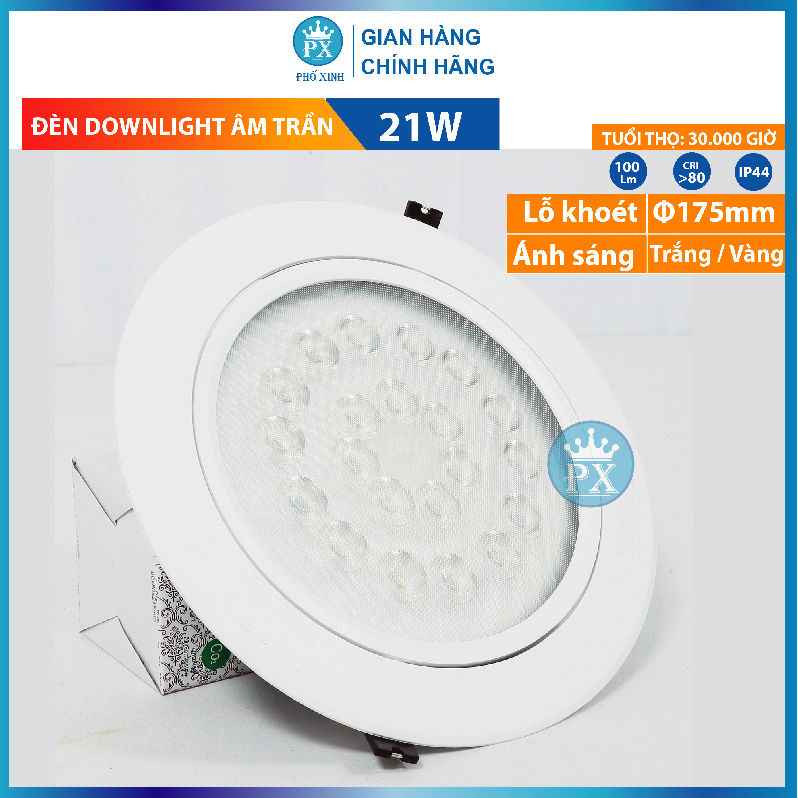 ĐÈN LED ÂM TRầN 9W, 15W, 18W, 21W - HÀNG NỘI ĐỊA - đèn dowlight âm trần 9W lỗ khoét 100mm mắt ếch, đèn âm trần