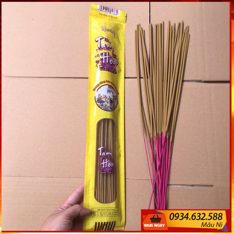 Hương nhang thơm bàn thờ - nhang thơm cuốn tàn vip 38cm - chính hiệu tam hoa , bát hương, bàn thờ, hương nhang, hương thơm, hương cuộn tàn, hương thắp bàn thờ, nhang sạch, nhang trầm, nhang bàn thò gia tiên