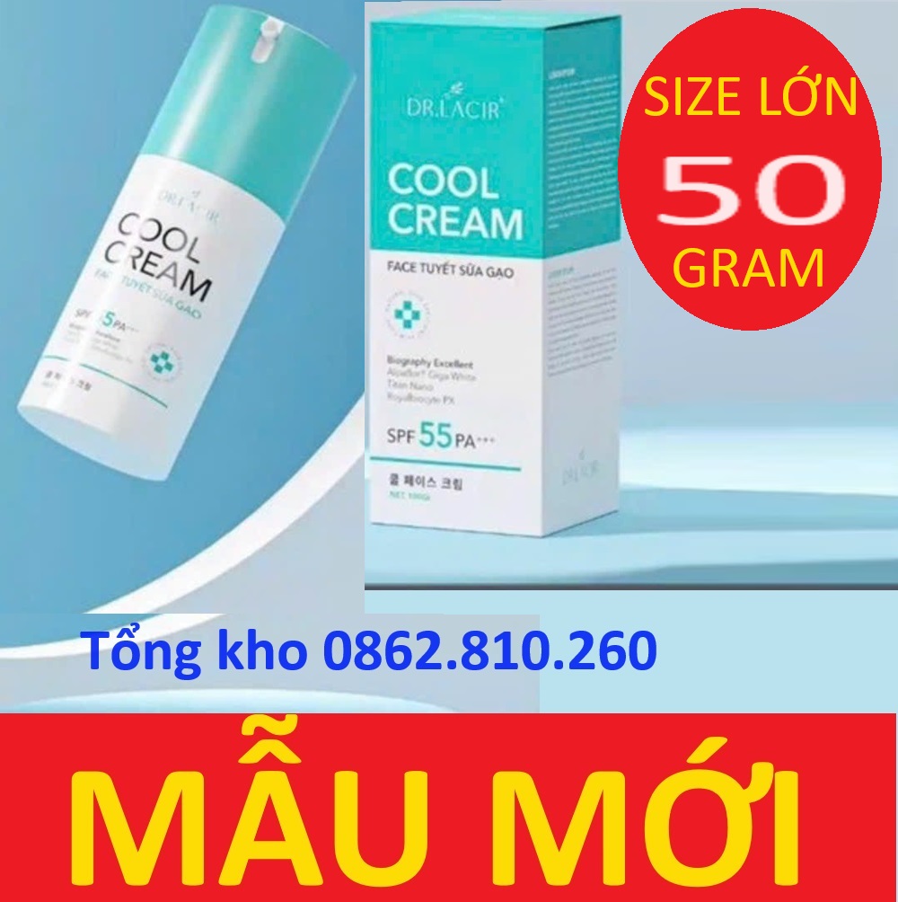 Physical sunscreen cool cream drlacir Dr Lacir 35g, cream White Day Cream Skin Care, grade ẩm for skin, whitening skin
