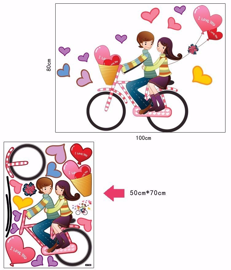 [HCM]DECAL DÁN TƯỜNG DÂY LEO VÀ XE ĐẠP TÌNH NHÂN