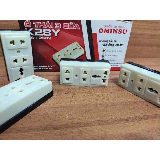 Ổ Thái 3 cửa K28Y chống cháy OMINSU