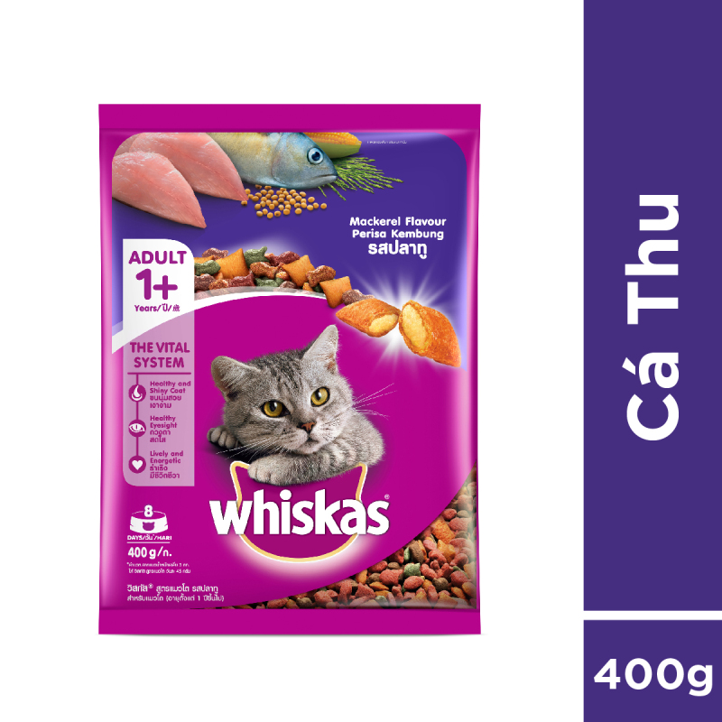 Thức ăn cho mèo Whiskas vị cá thu túi 400g