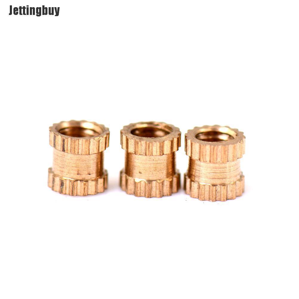 Jettingbuy 200 Chiếc Đai Ốc Đồng M3 * 4 Phụ Tùng Nhúng Đai Ốc Có Khía Bằng Đồng
