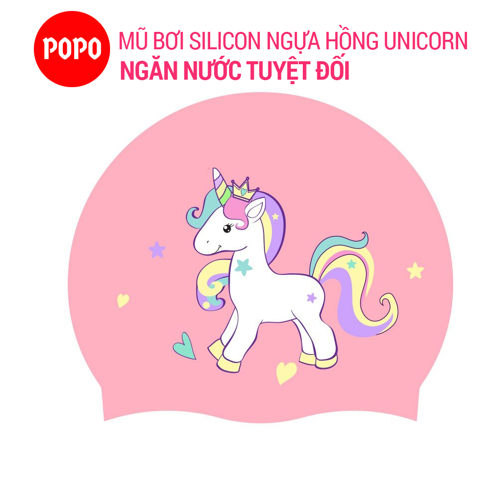 Nón bơi trẻ em, mũ bơi cho bé từ 3 tuổi ngộ nghĩnh POPO CA43 chất liệu silicon an toàn, cảm giác mềm mại khi đội