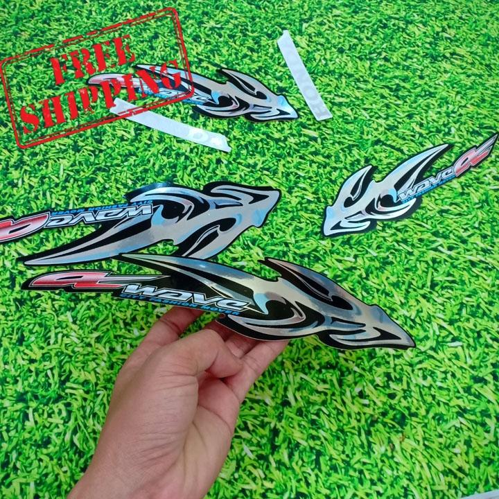 [SHIP 0 ĐỒNG] Trọn bộ tem lửa 3 lớp dành cho xe WAVE alpha màu BẠC với chất liệu cao cấp siêu bền màu FS277